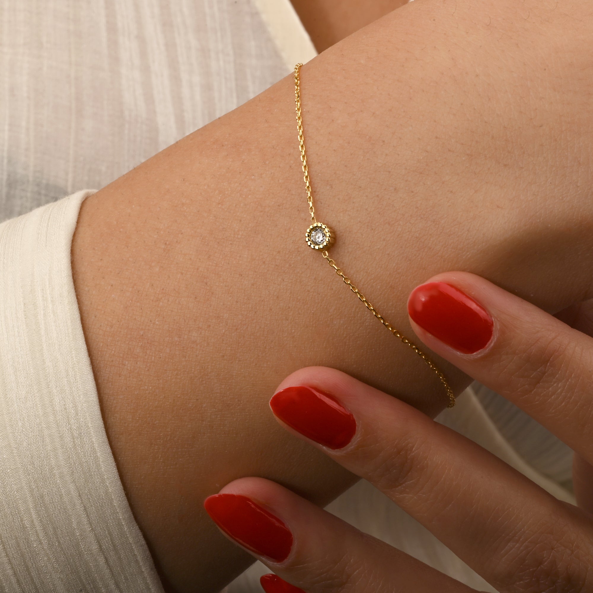 Tek Taş Minimalist Bileklik