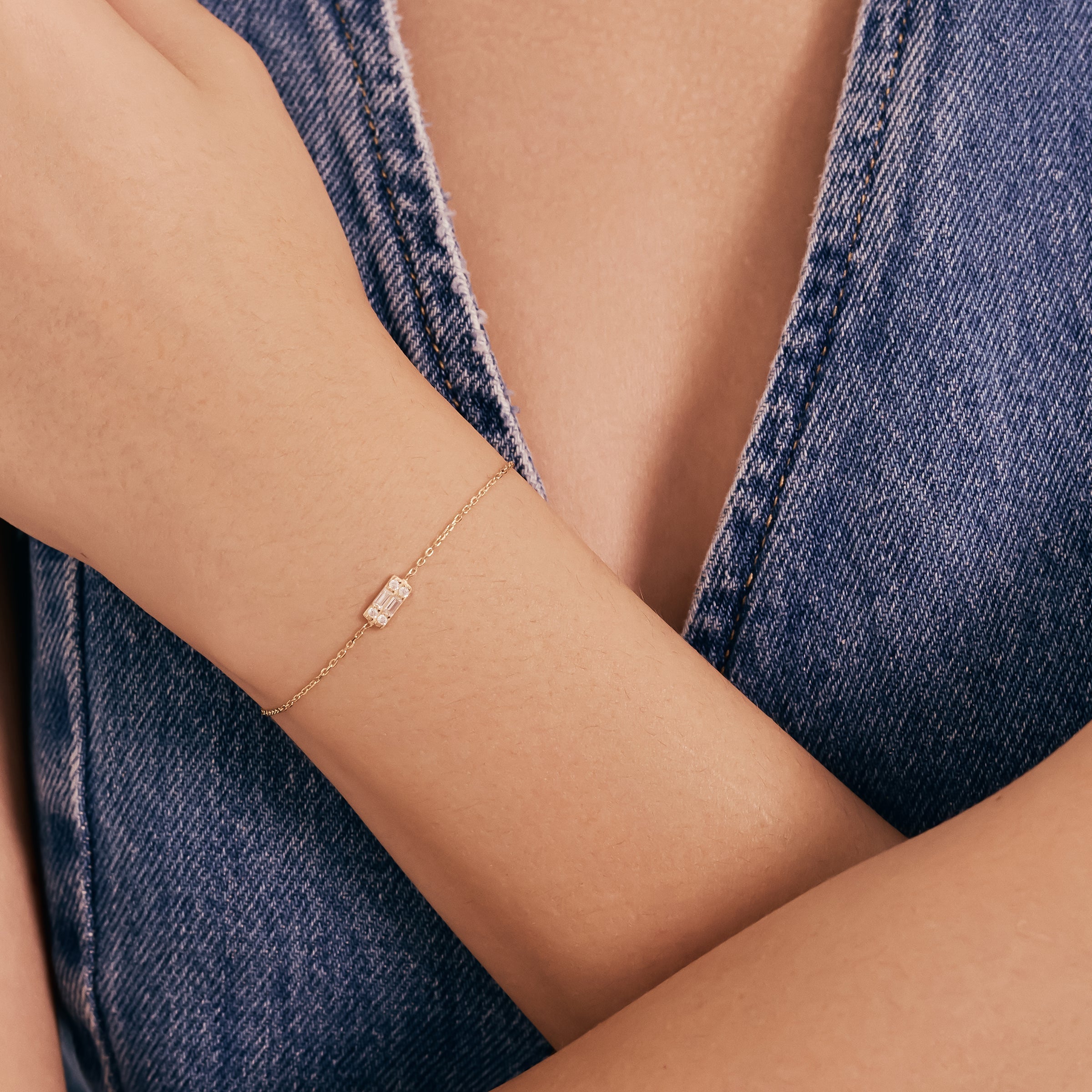 Baget Taşlı Minimal Bileklik