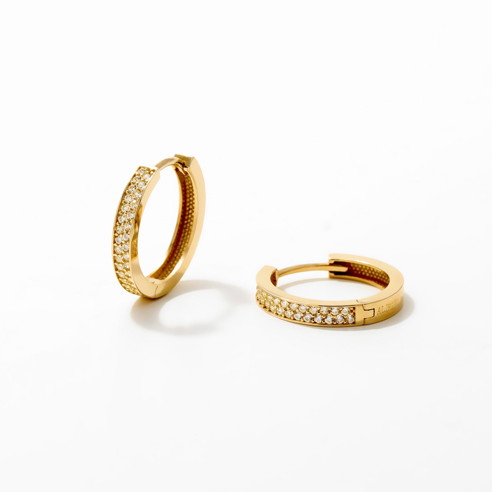 Çift Sıra Taşlı Halka Küpe