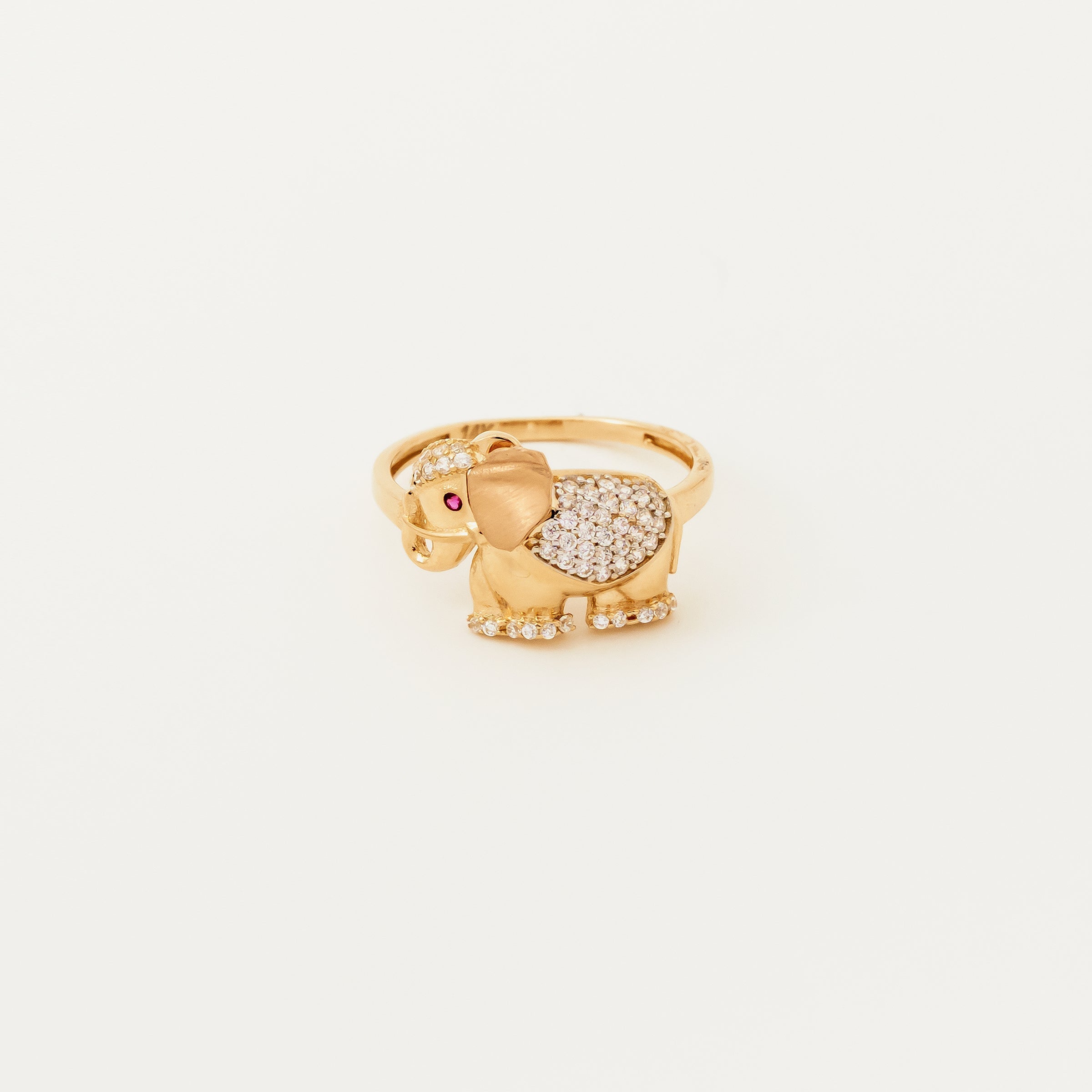 Taşlı Fil Altın Yüzük