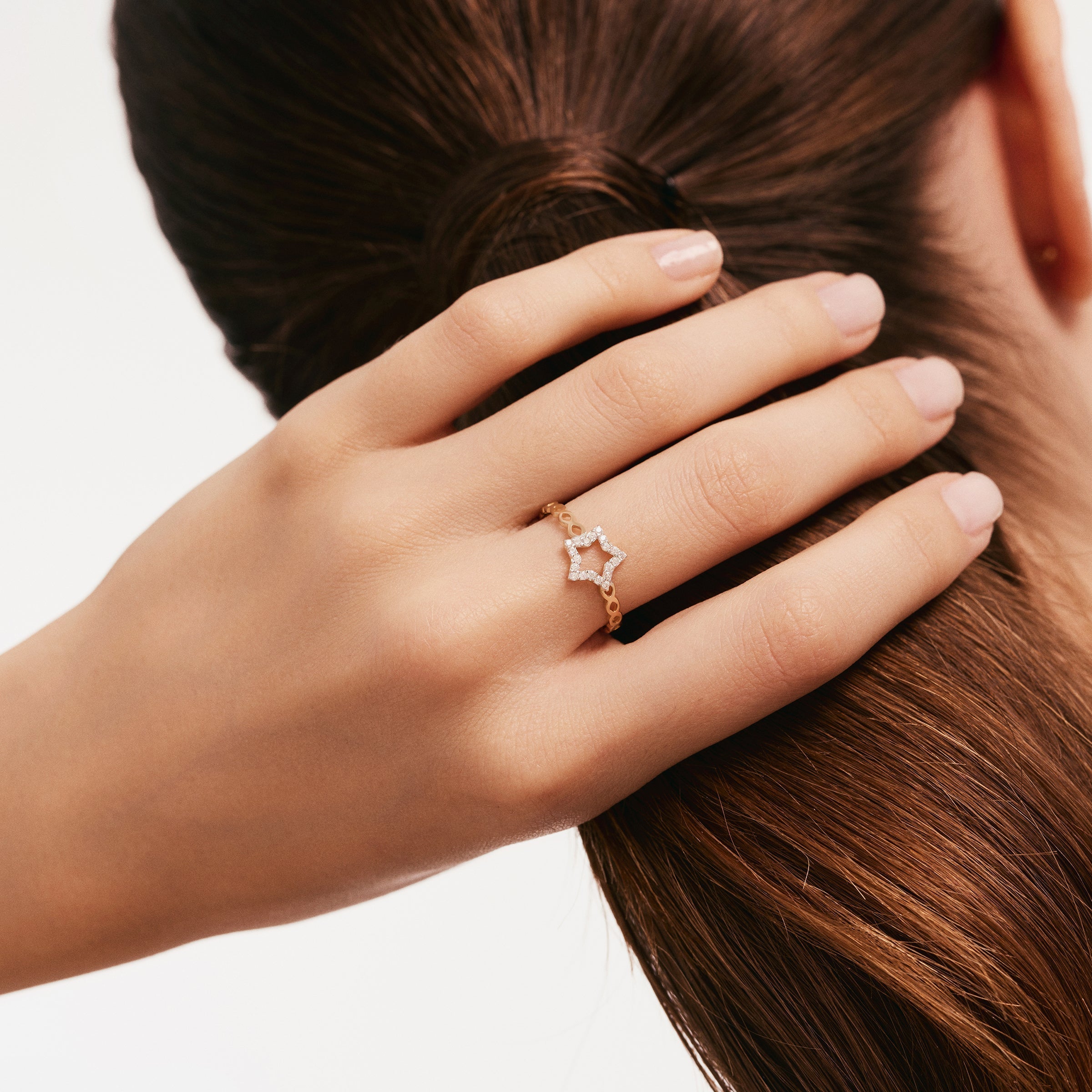 Taşlı Yıldız Figürlü Altın Yüzük