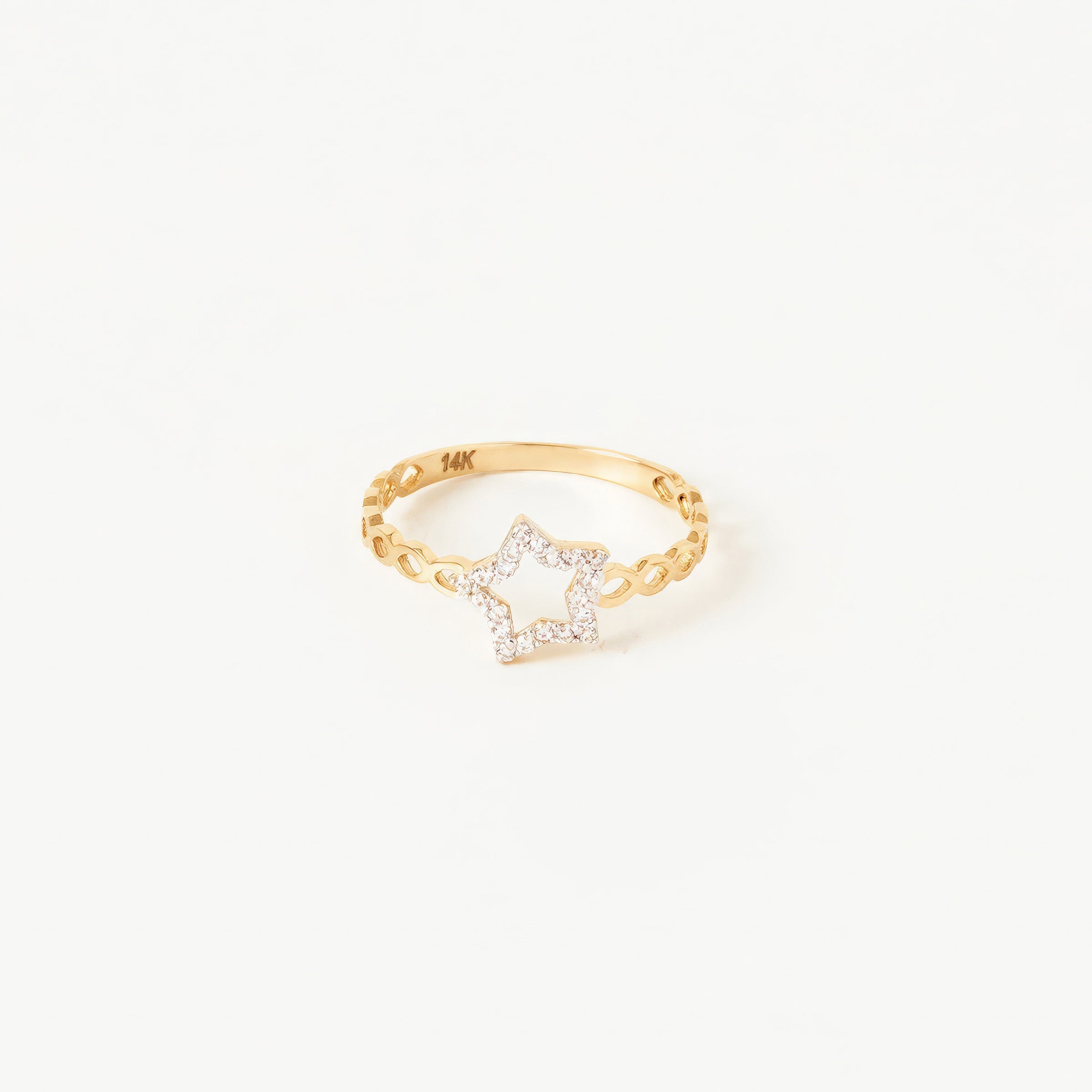 Taşlı Yıldız Figürlü Altın Yüzük
