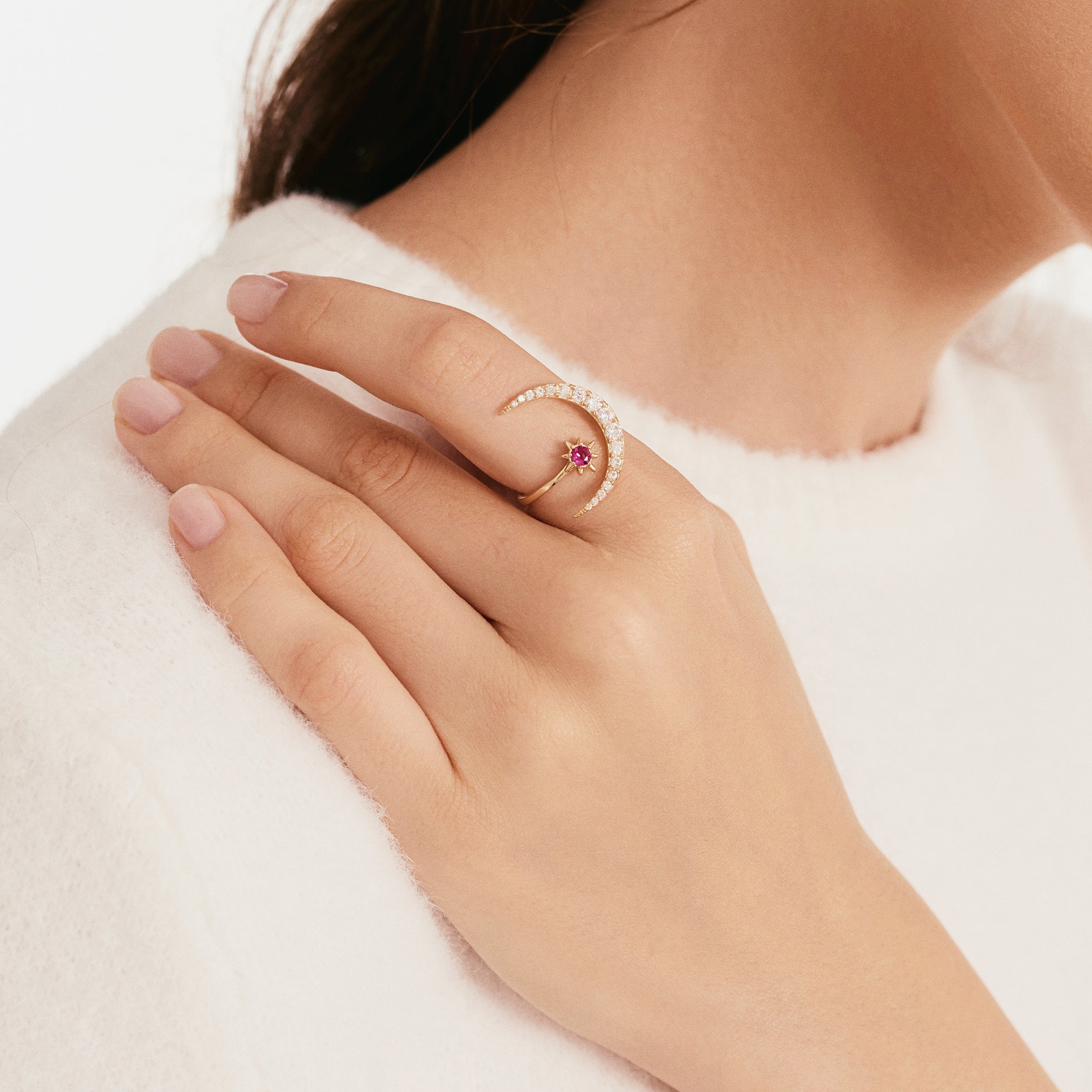 Ay-Yıldız Ölçüsüz Tasarım Yüzük