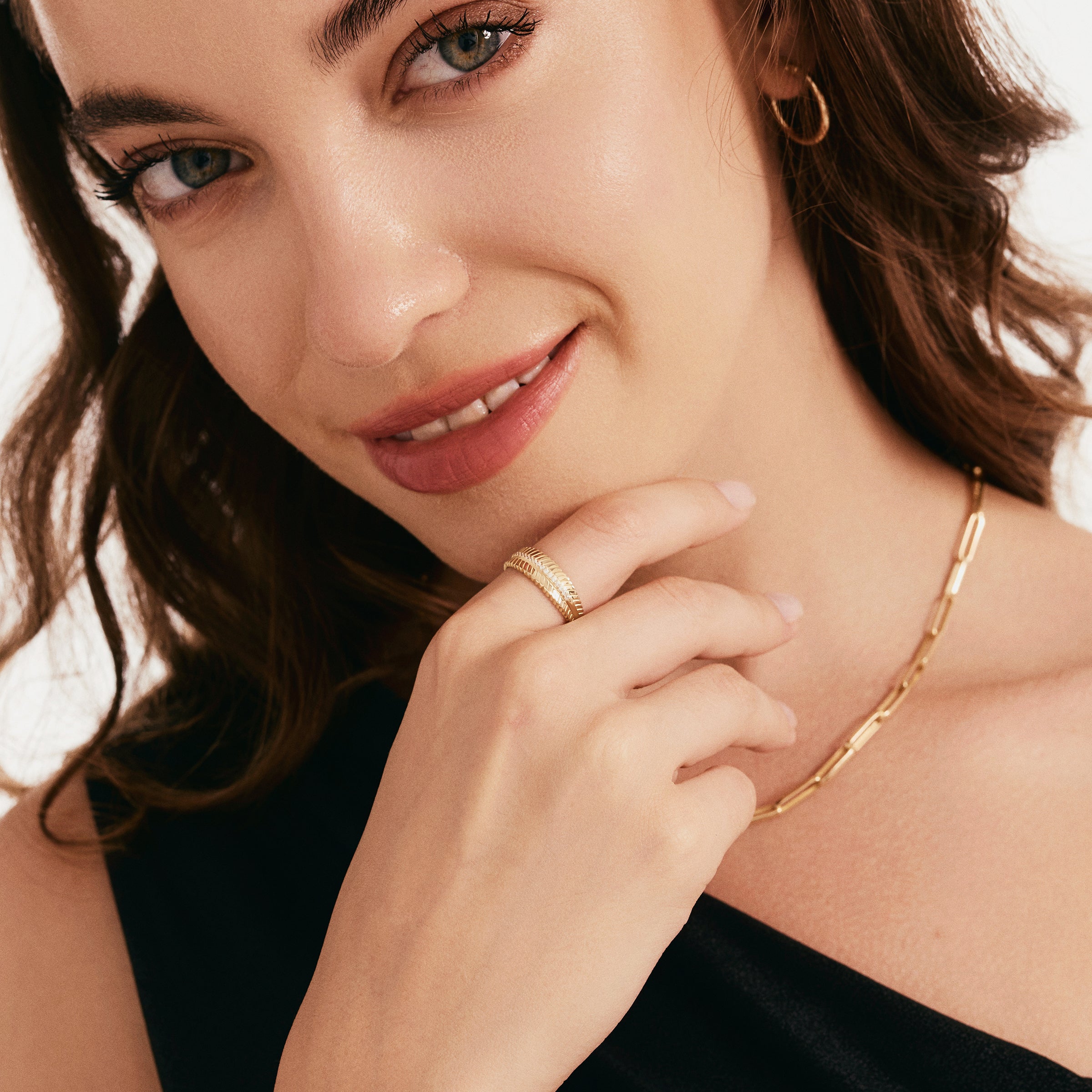 Taşlı Başak Altın Yüzük