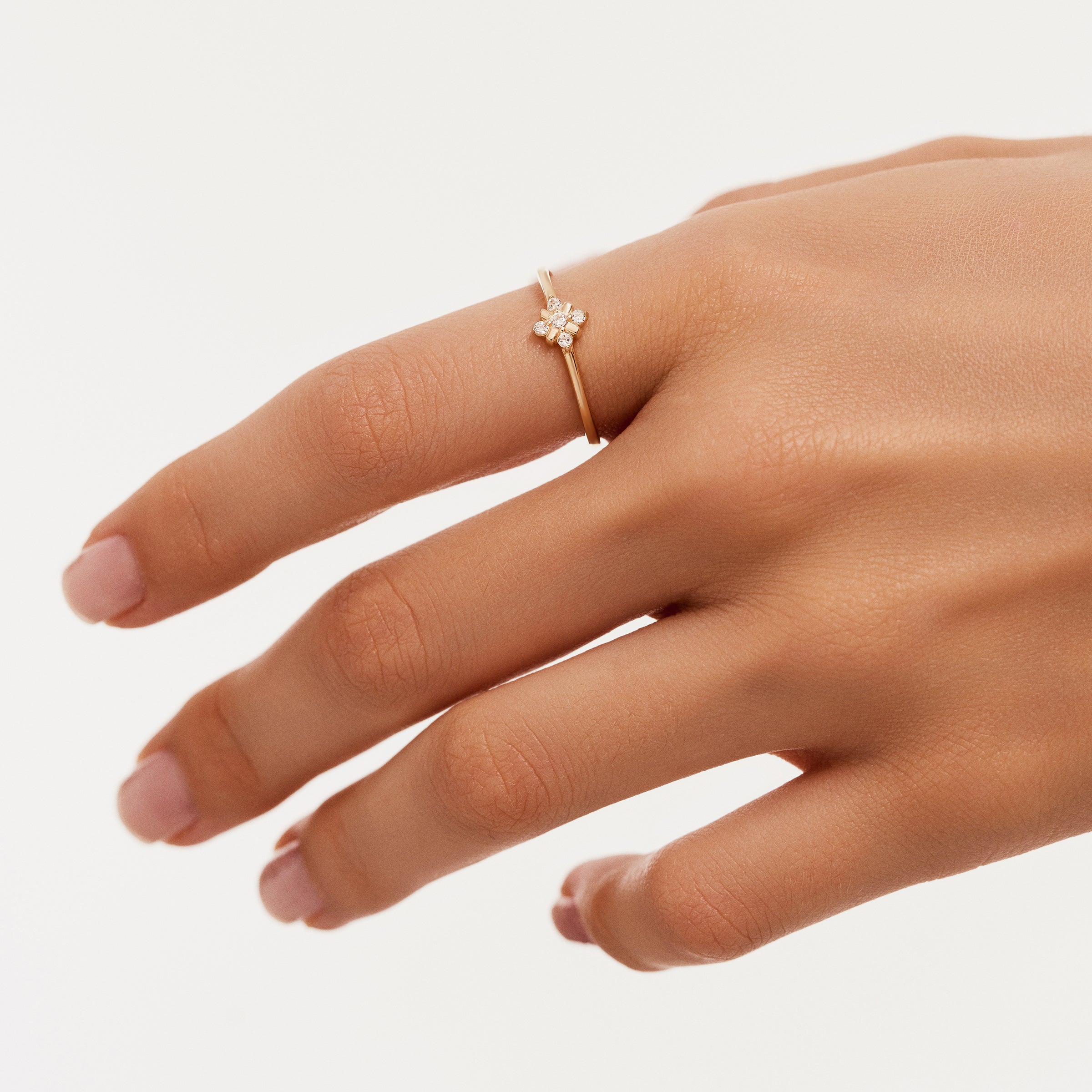 Mini Taşlı Altın Yüzük