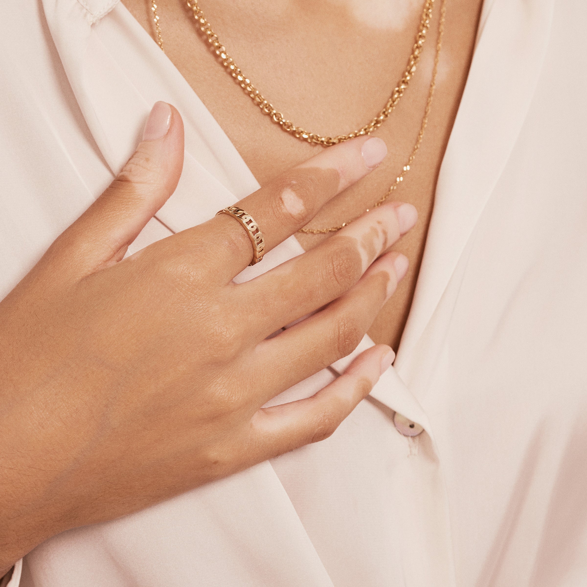 Zincir Tasarım Altın Yüzük