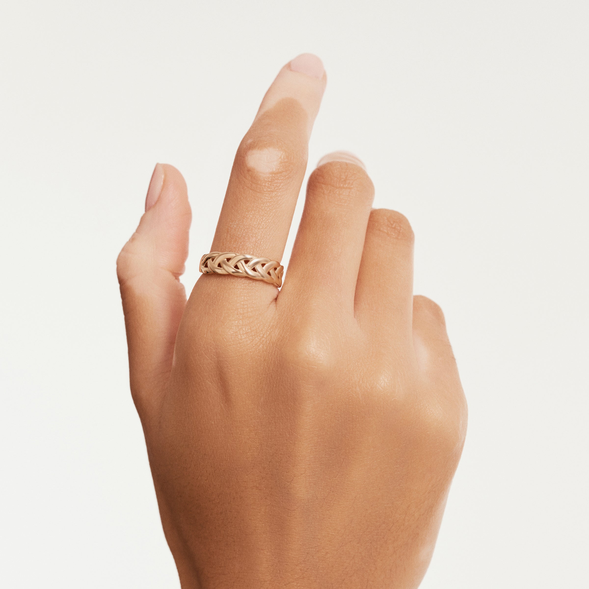 Örgü Desenli Altın Yüzük