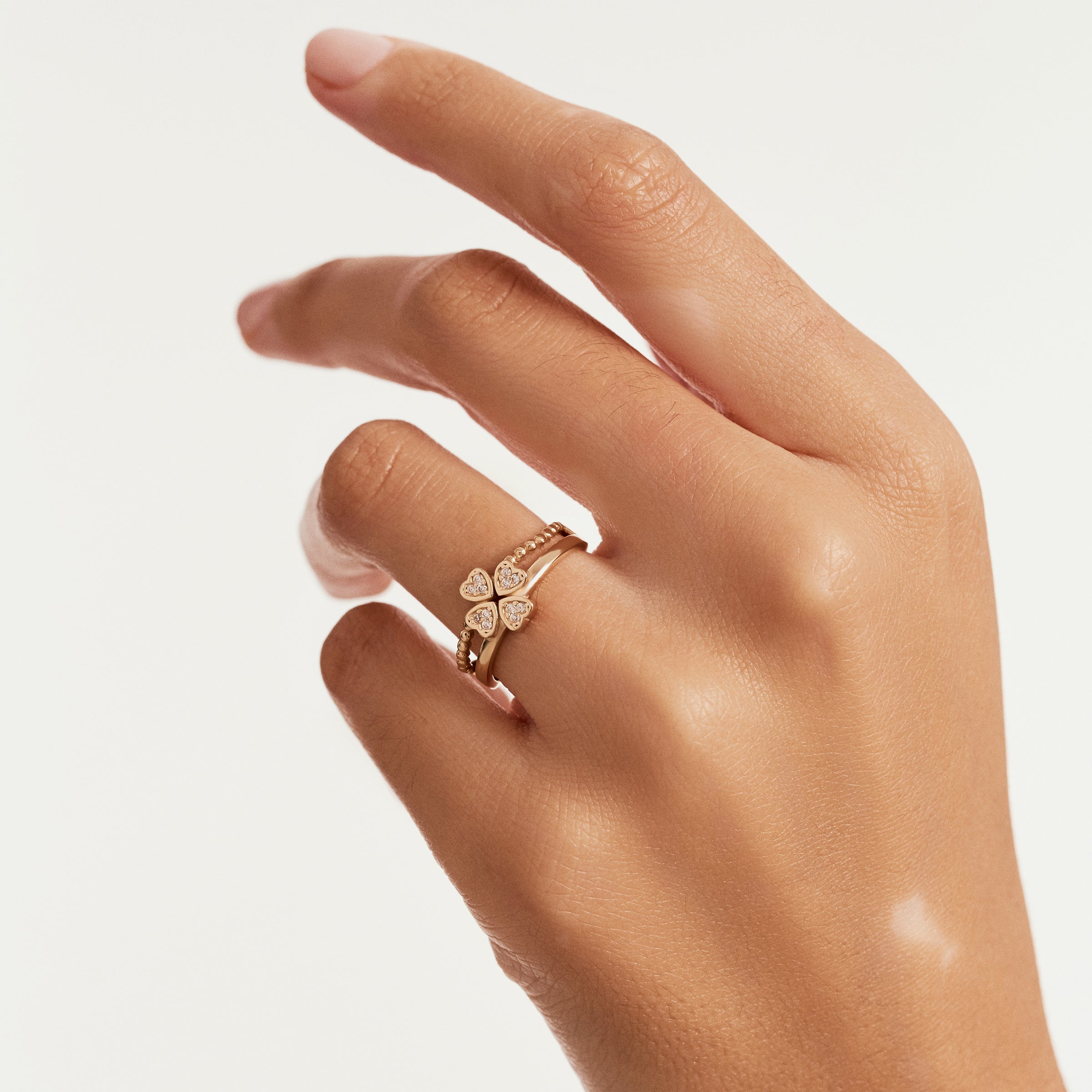 Çitf Sıralı Yonca Altın Yüzük