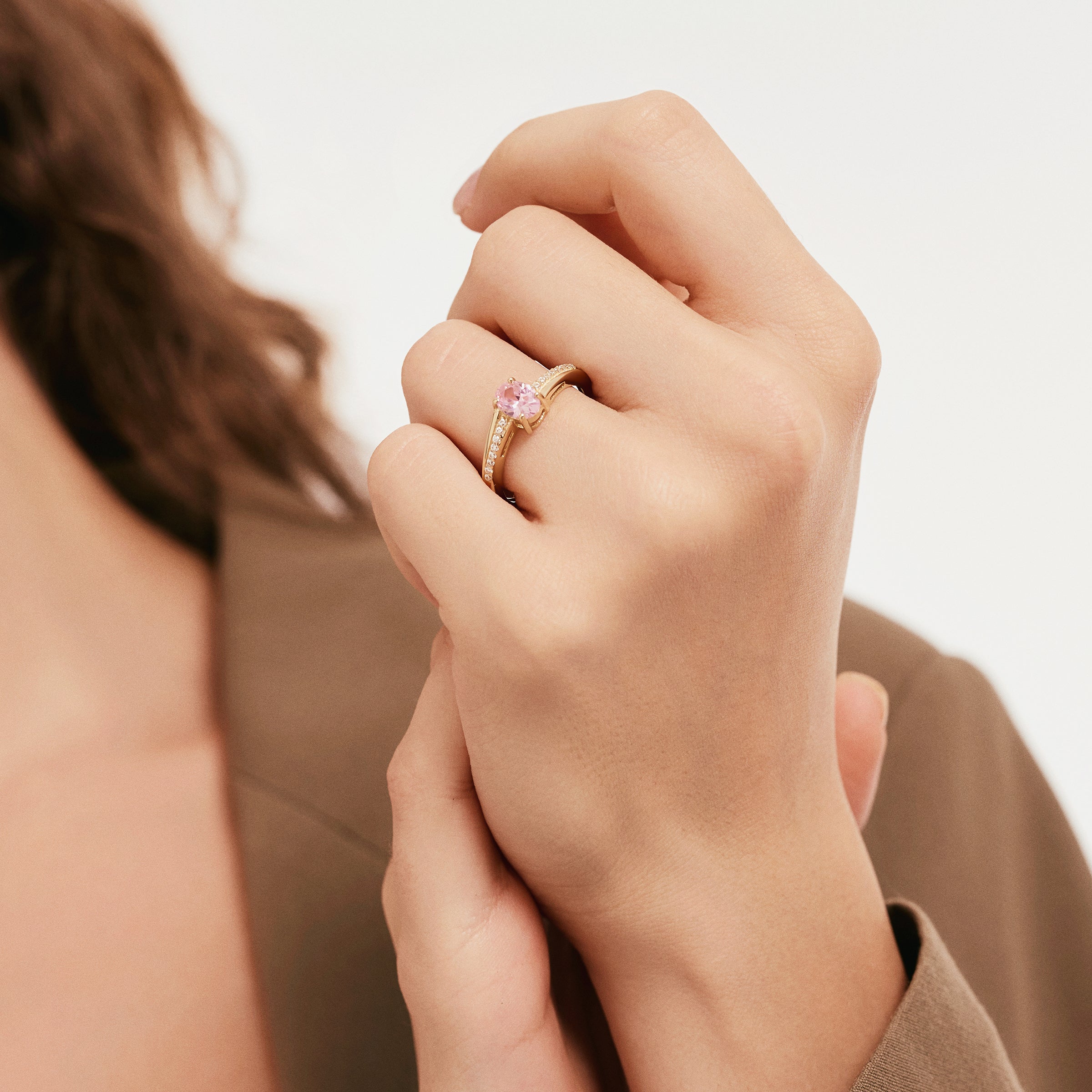 Pembe Turmalin Altın Yüzük