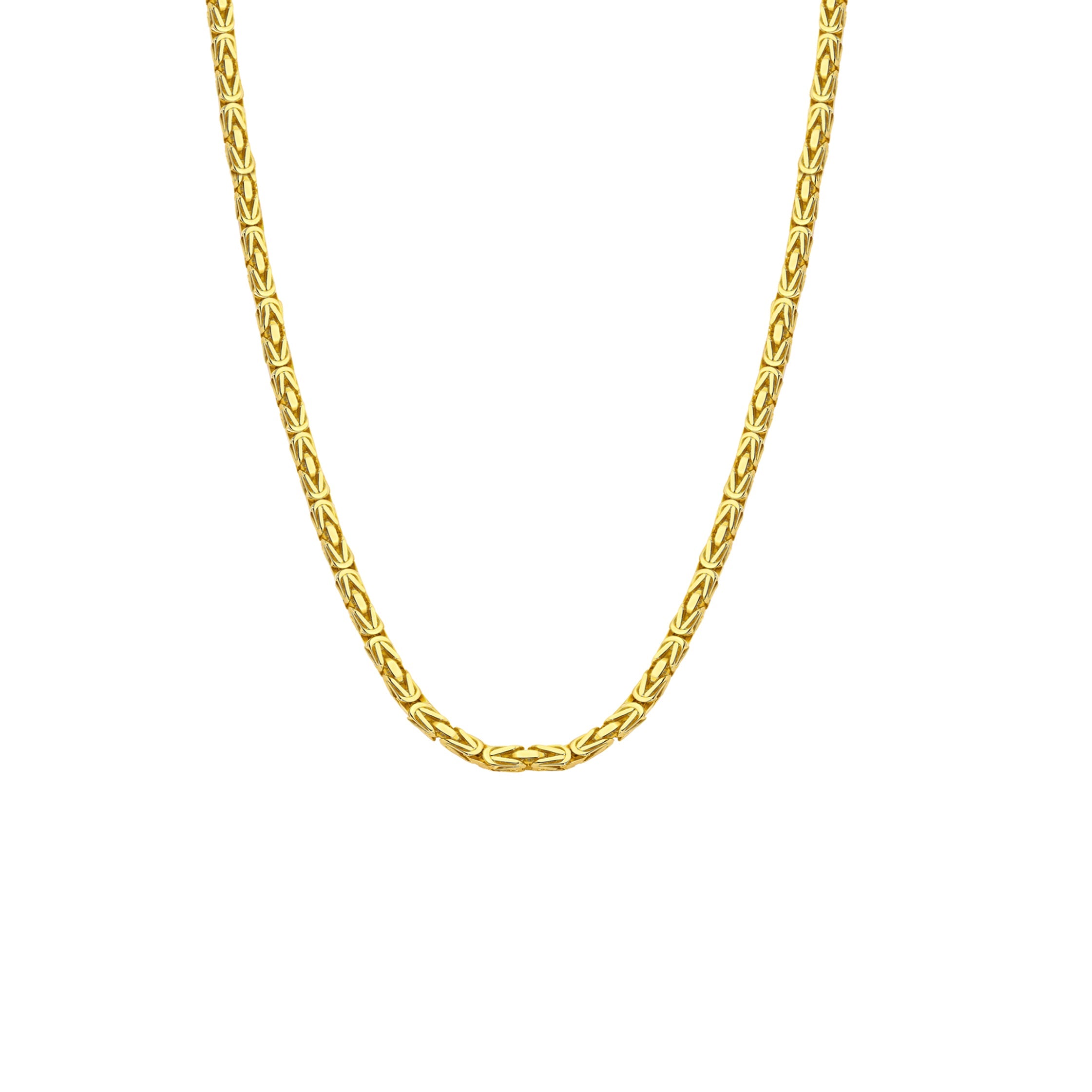 14K Gold Byzantine Square Chain Necklace - 3.00mm | Bold & Elegant Gold Jewelry