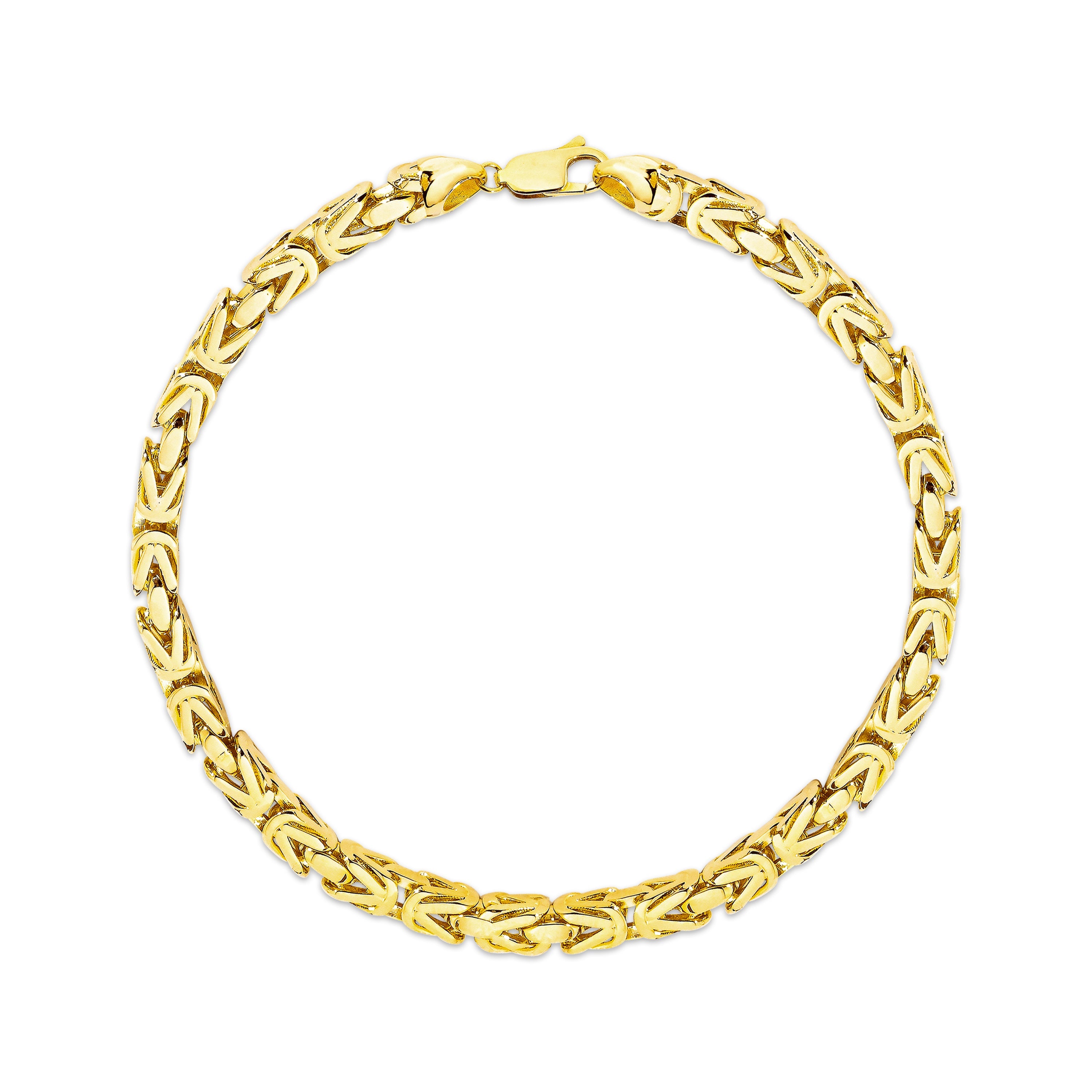 14K Gold Byzantine King Chain Bracelet - 3.00 mm featuring an intricate interlocking design.