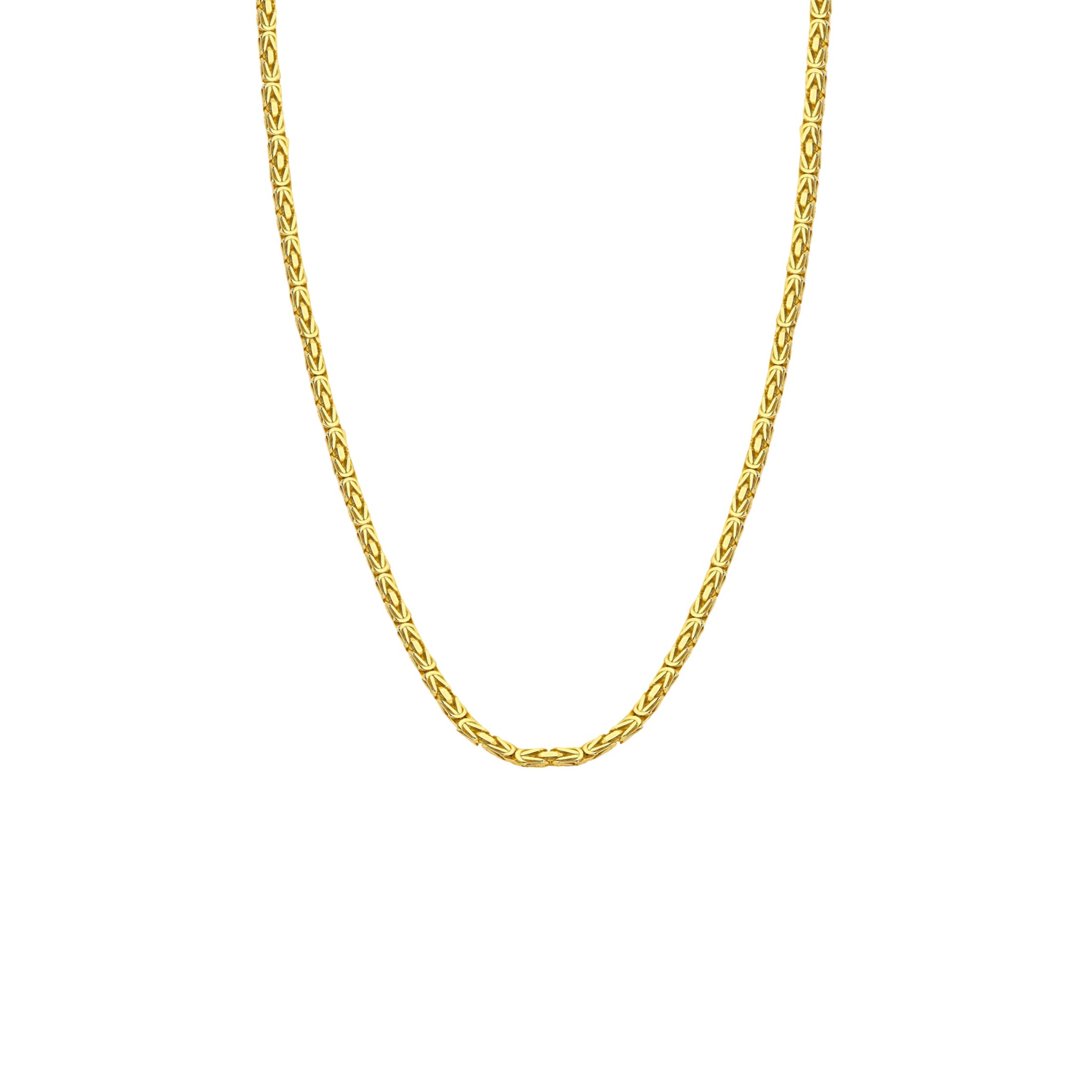 14K Gold Byzantine Square Chain Necklace - 5.00mm | Bold & Elegant Gold Jewelry