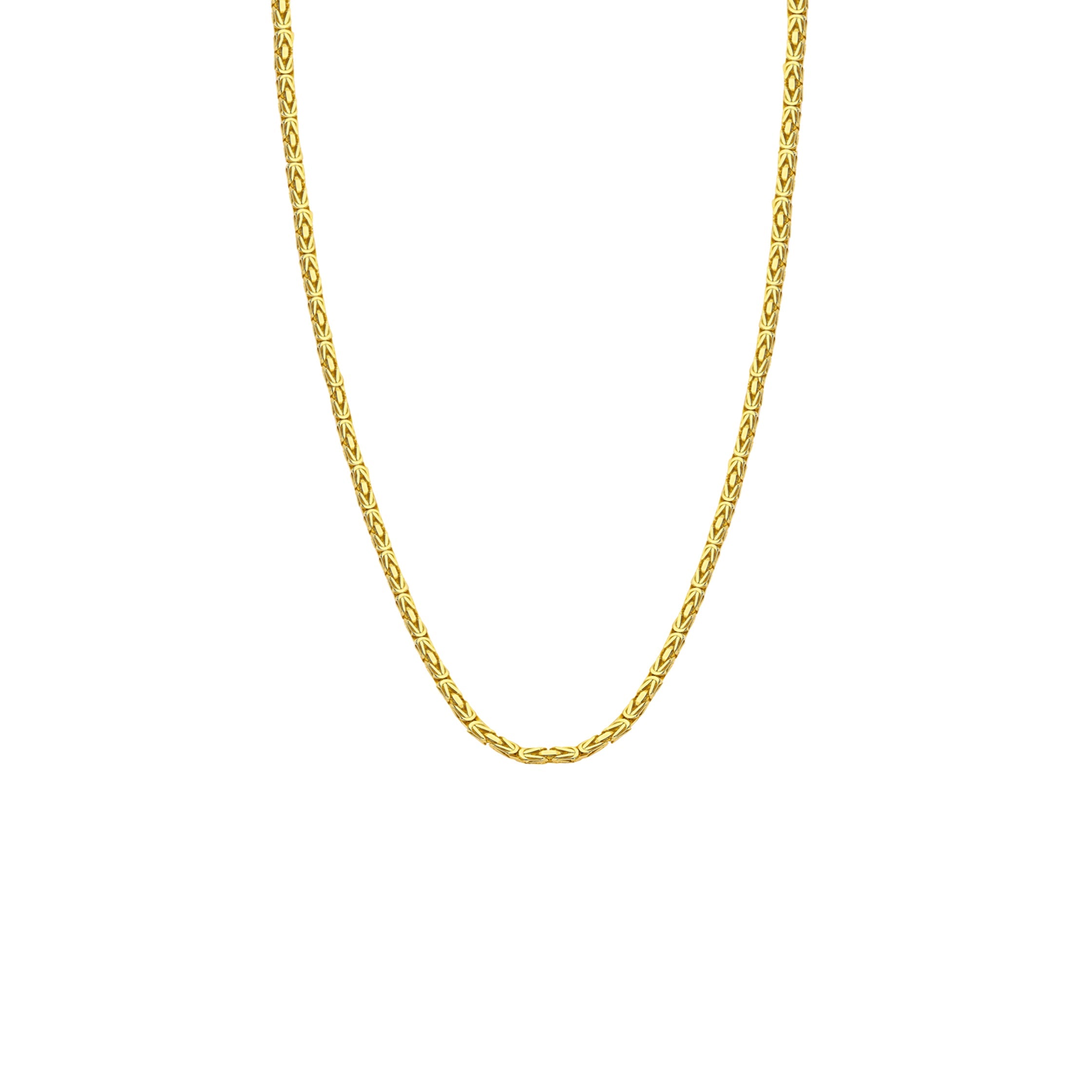 14K Gold Byzantine Square Chain Necklace - 5.50mm | Luxurious Statement Jewelry