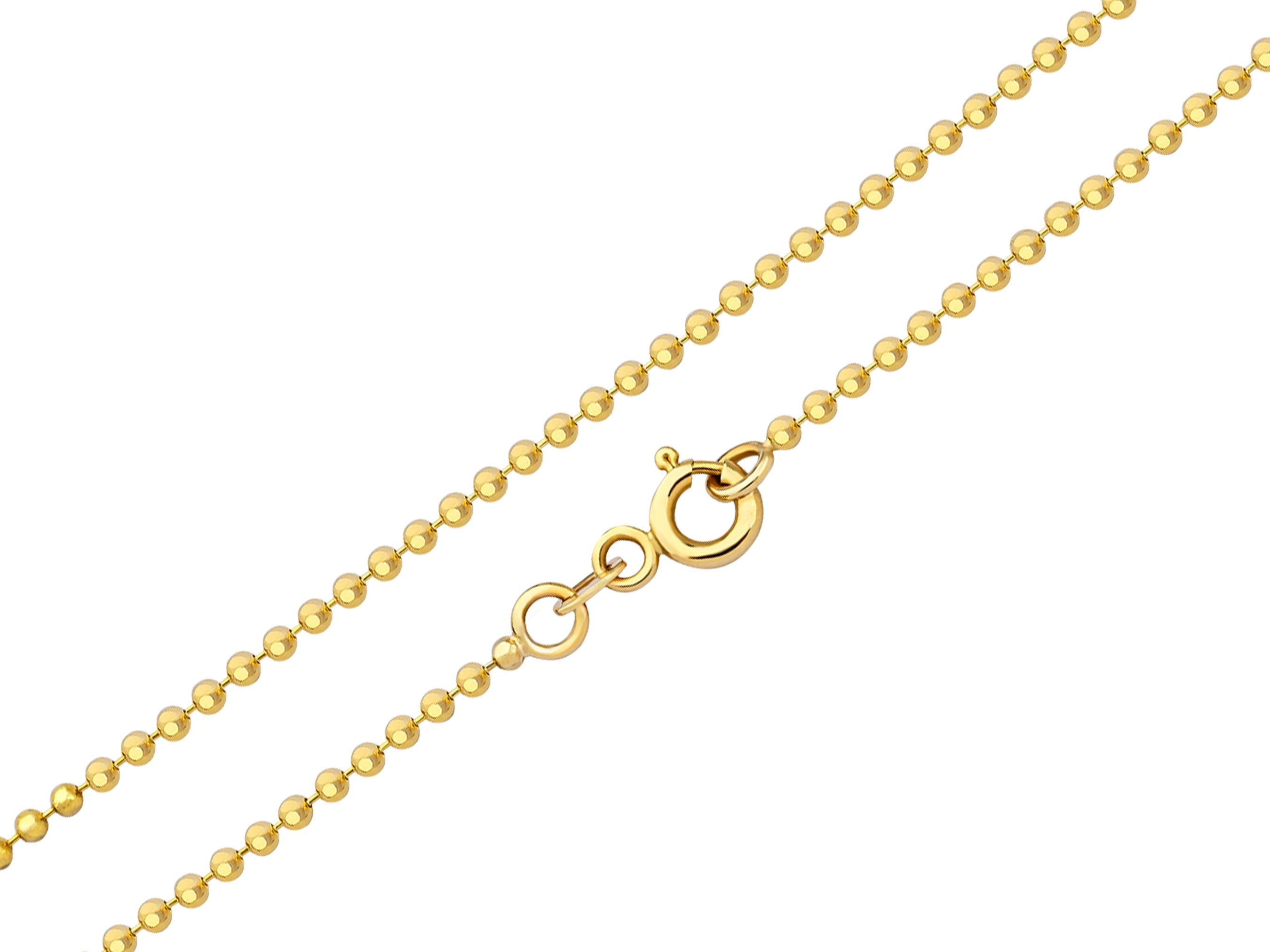 Gold Beaded Ball Chain Necklace - 1.00mm | Minimalist Gold Jewelry for Layering