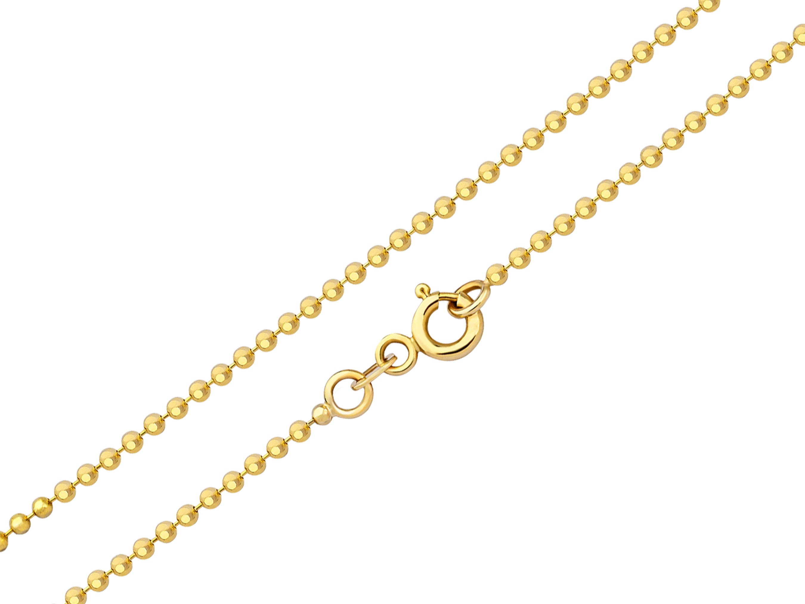 14K Gold Beaded Ball Chain Necklace - 1.50 mm | Minimalist Gold Necklace