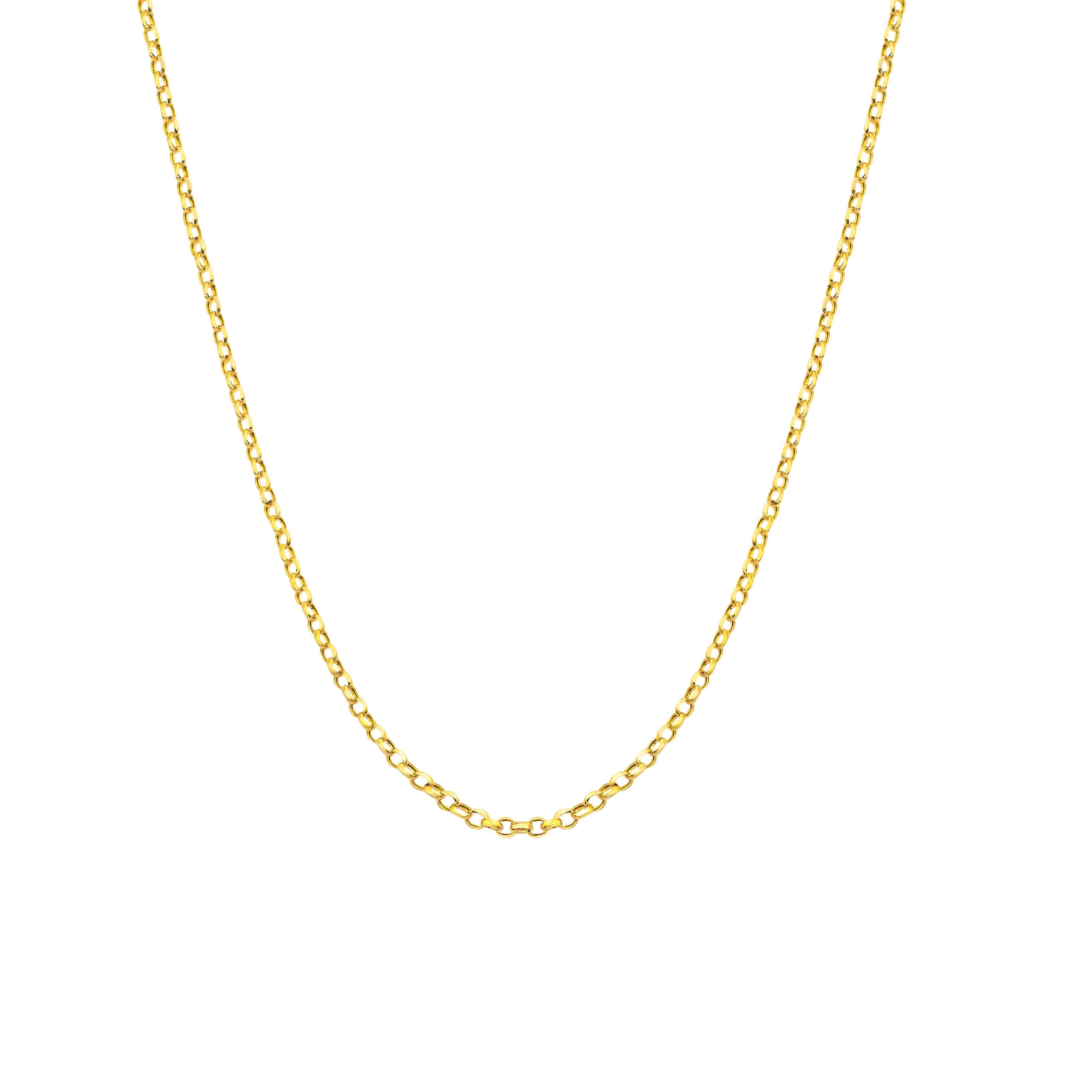 14K Gold Rolo Chain Necklace - 2.30 mm | Elegant Gold Chain for Men & Women