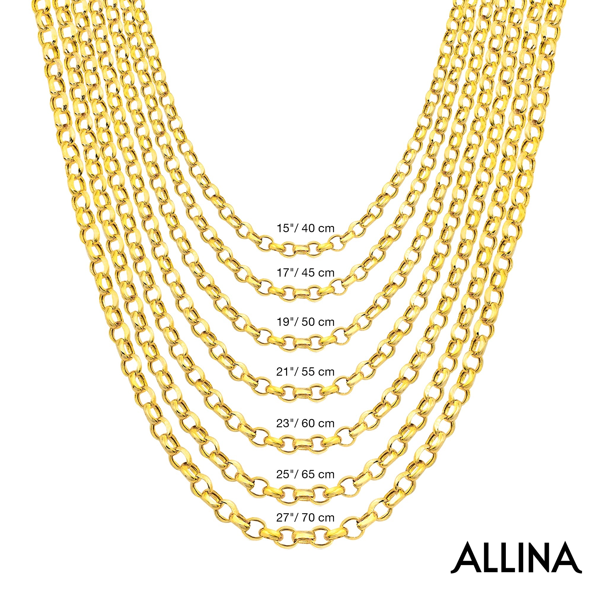 14K Gold Rolo Chain Necklace - 2.30 mm | Elegant Gold Chain for Men & Women