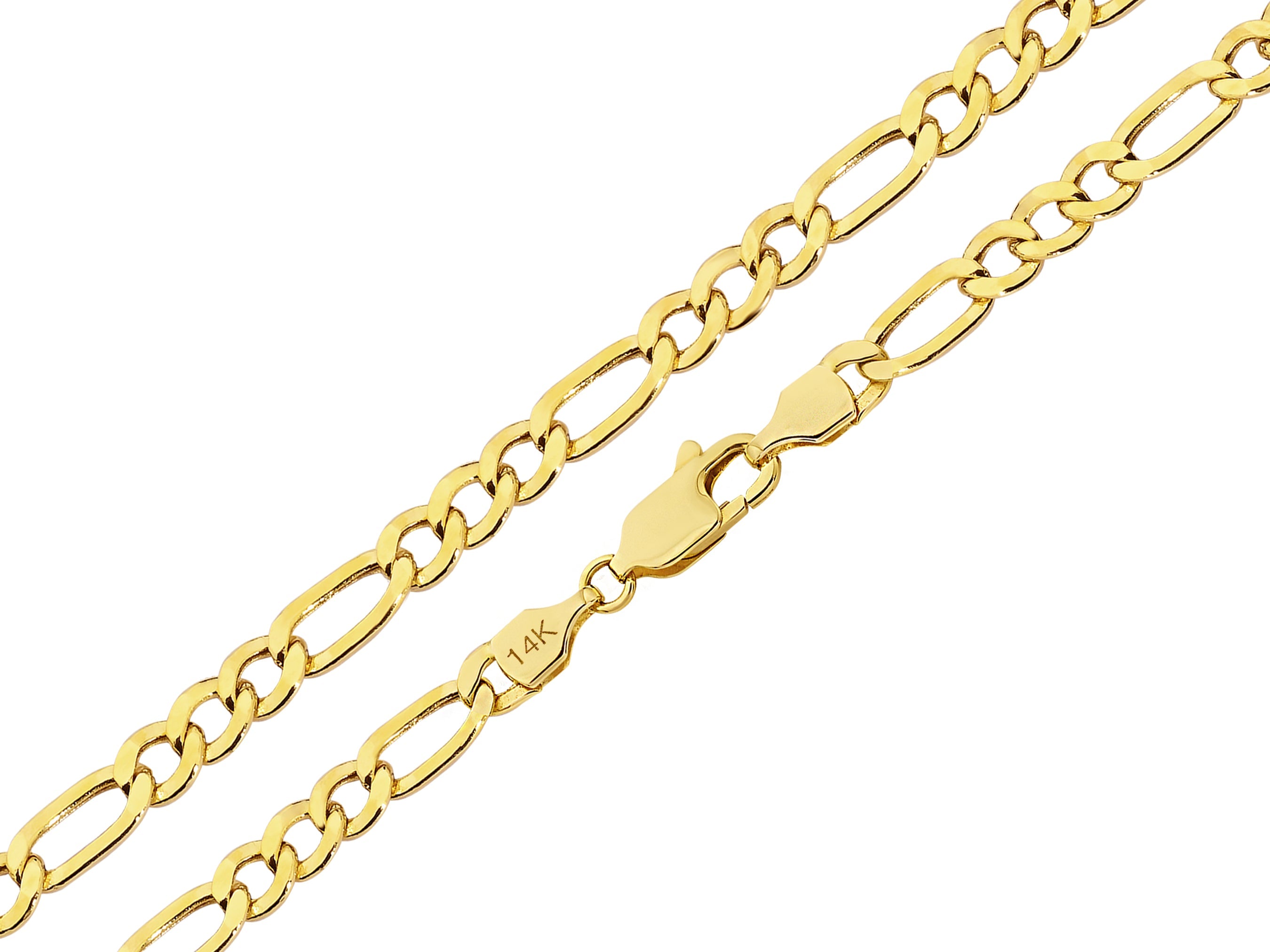 14K Gold Figaro Chain Necklace - 2.15 mm | Elegant Gold Necklace