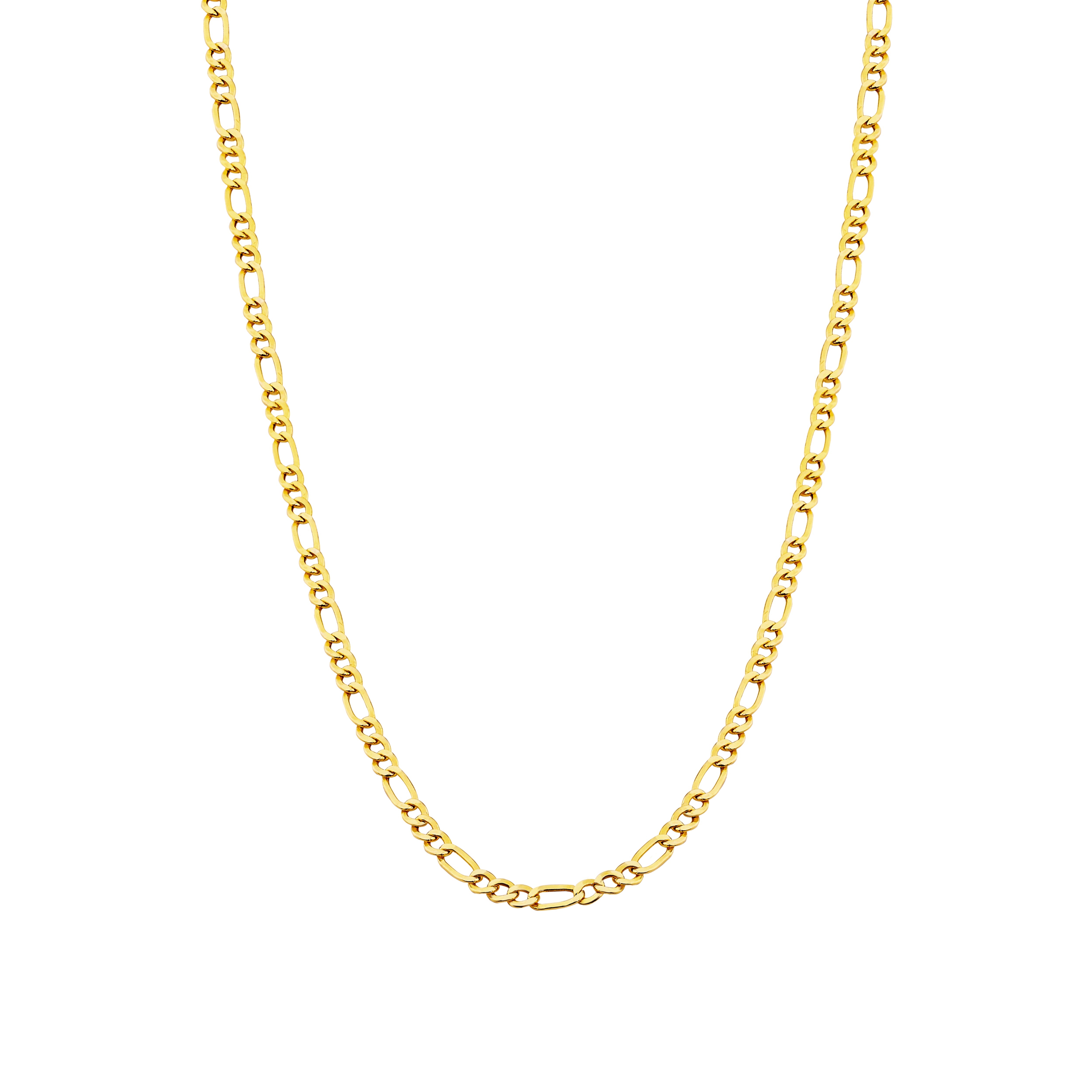 14K Gold Figaro Chain Necklace - 2.60 mm | Luxurious Gold Necklace